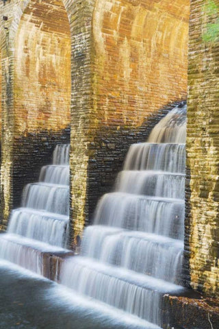 TN, Cumberland Mountain SP Dam spillway Black Ornate Wood Framed Art Print with Double Matting by Paulson, Don