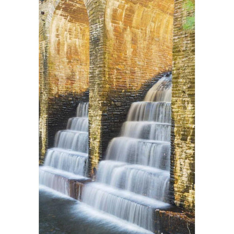 TN, Cumberland Mountain SP Dam spillway Black Modern Wood Framed Art Print with Double Matting by Paulson, Don