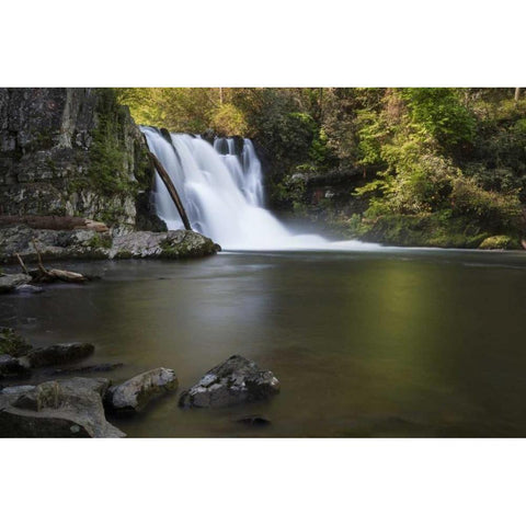 Tennessee, Great Smoky Mts Abrams Falls Black Modern Wood Framed Art Print by Grall, Don