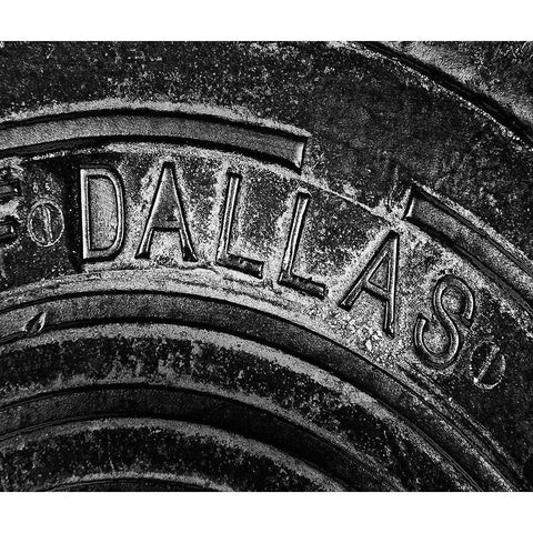 Dallas Texas manhole cover Gold Ornate Wood Framed Art Print with Double Matting by SMO