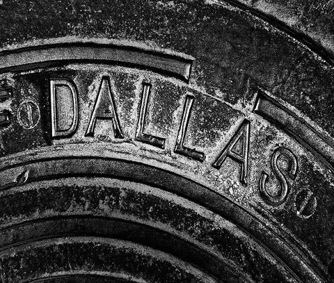 Dallas Texas manhole cover White Modern Wood Framed Art Print with Double Matting by SMO