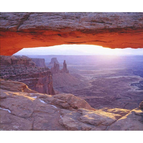UT, Canyonlands NP Sandstone formations, sunrise Black Modern Wood Framed Art Print with Double Matting by Talbot Frank, Christopher