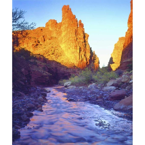 USA, Utah, A stream near Fisher Towers Gold Ornate Wood Framed Art Print with Double Matting by Talbot Frank, Christopher