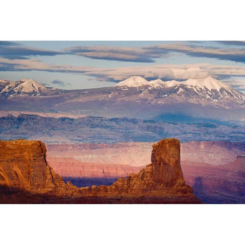 Utah La Sal Mountains from Dead Horse Point SP Black Modern Wood Framed Art Print by Paulson, Don