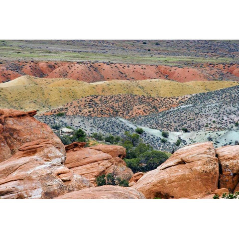 USA, Utah, Arches NP View of Salt Valley Black Modern Wood Framed Art Print by Paulson, Don