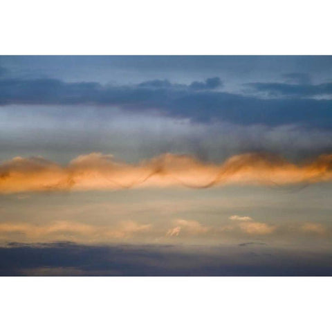 Utah, Arches NP Sunset sky with a spiral cloud Gold Ornate Wood Framed Art Print with Double Matting by Paulson, Don