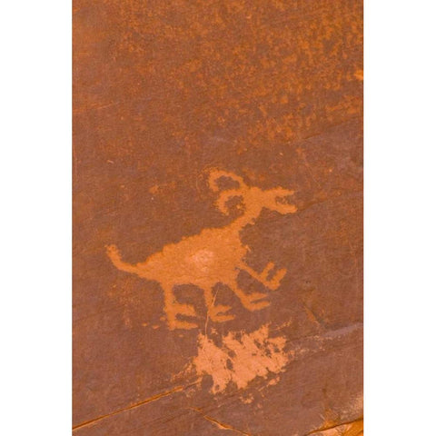 UT, Monument Valley NP Petroglyph etching Black Modern Wood Framed Art Print with Double Matting by OBrien, Jay