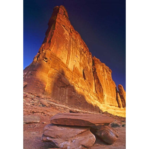 UT, Arches NP Tower of Babel rock formation Black Modern Wood Framed Art Print by Welling, Dave