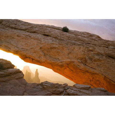UT, Canyonlands NP Washer Woman through Mesa Arch Black Modern Wood Framed Art Print with Double Matting by Paulson, Don