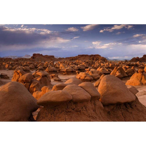 USA, Utah View of Goblin Valley SP at sunset Black Modern Wood Framed Art Print with Double Matting by Paulson, Don