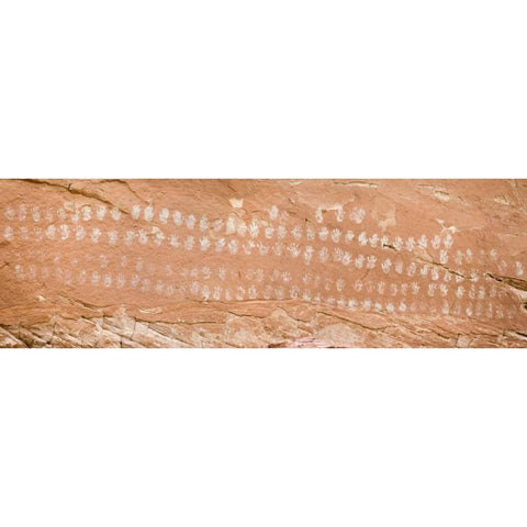 UT, Grand Staircase NM Hundred Hands pictograph Black Modern Wood Framed Art Print by Paulson, Don