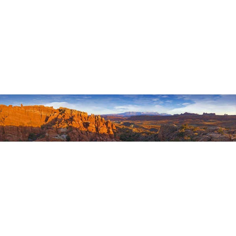 UT, Arches NP Sunset at Fiery Furnace Overlook Black Modern Wood Framed Art Print by Lord, Fred