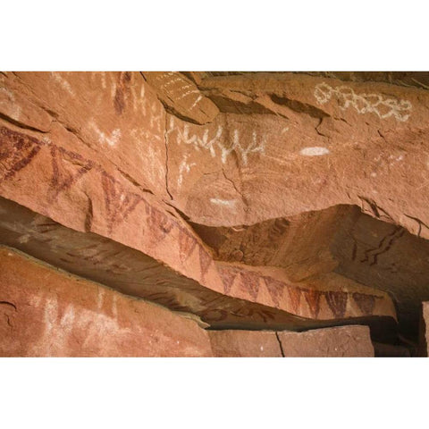 UT, Canyonlands NP Ancient pictographs Black Modern Wood Framed Art Print by Paulson, Don