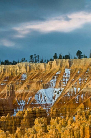 UT, Bryce Canyon Autumn snow and hoodoos White Modern Wood Framed Art Print with Double Matting by Rotenberg, Nancy