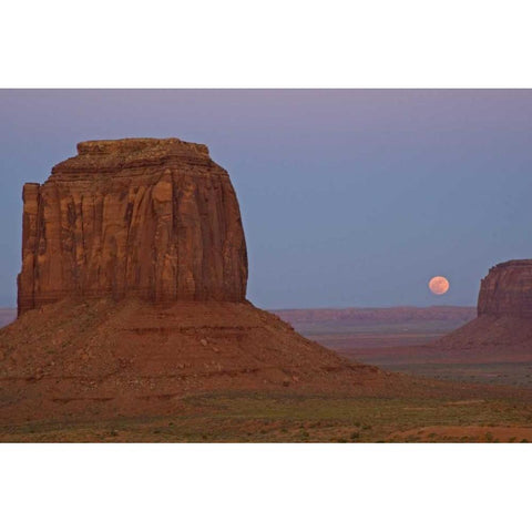 UT, Full moon rising over Monument Valley Black Modern Wood Framed Art Print with Double Matting by Illg, Cathy and Gordon