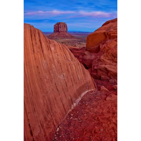 USA, Utah Eroded sandstone formations at sunset Gold Ornate Wood Framed Art Print with Double Matting by OBrien, Jay