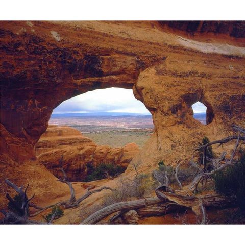 USA, Utah, An Arch in Arches NP Gold Ornate Wood Framed Art Print with Double Matting by Talbot Frank, Christopher