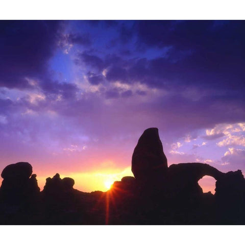 USA, Utah, Arches NP Arches at sunset Black Modern Wood Framed Art Print by Talbot Frank, Christopher