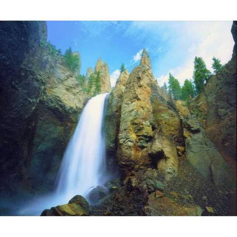 UT, Bryce Canyon Waterfall carving the sandstone Black Modern Wood Framed Art Print with Double Matting by Talbot Frank, Christopher