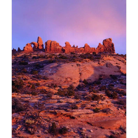USA, Utah Arches NP Arches at sunset Gold Ornate Wood Framed Art Print with Double Matting by Talbot Frank, Christopher