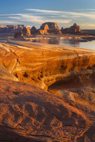 USA, Utah Weathering Pit Ridge at Lake Powell White Modern Wood Framed Art Print with Double Matting by Paulson, Don