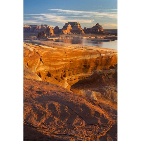 USA, Utah Weathering Pit Ridge at Lake Powell Black Modern Wood Framed Art Print by Paulson, Don