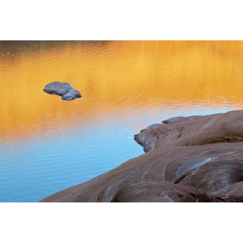 USA, Utah Reflection in Lake Powell White Modern Wood Framed Art Print by Paulson, Don