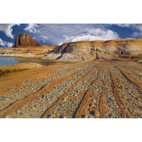 Utah, Glen Canyon Pattern in sandstone formation Black Modern Wood Framed Art Print by Paulson, Don