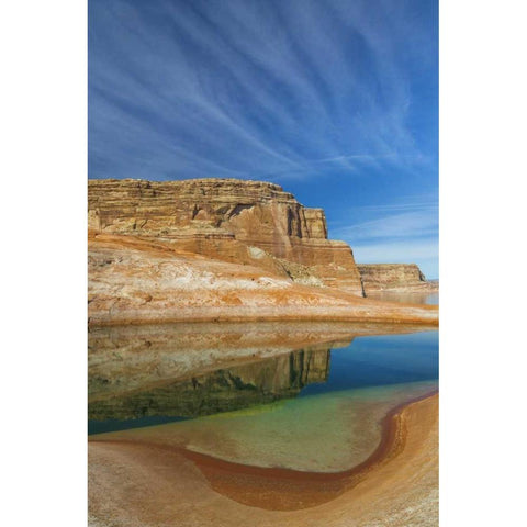 Utah, Glen Canyon Reflections in pool of water Black Modern Wood Framed Art Print by Paulson, Don