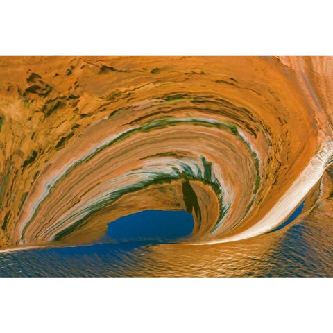 Utah, Glen Canyon Reflection in Lake Powell Black Modern Wood Framed Art Print by Paulson, Don