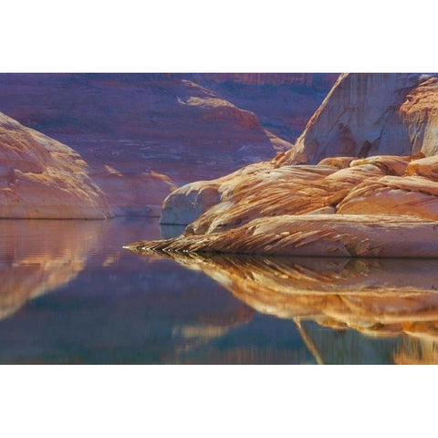Utah, Glen Canyon Abstract reflection sandstone White Modern Wood Framed Art Print by Paulson, Don