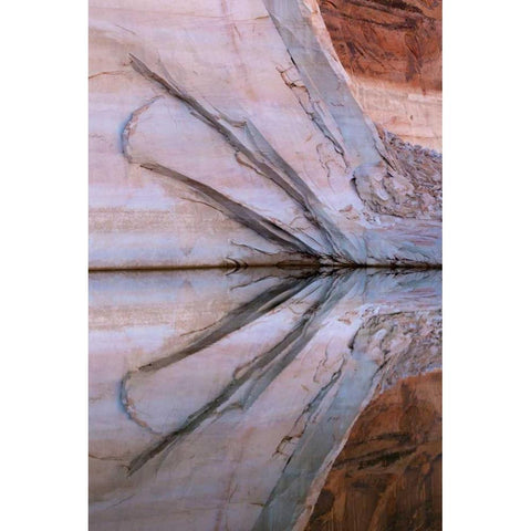 Utah, Glen Canyon Abstract reflection sandstone Black Modern Wood Framed Art Print with Double Matting by Paulson, Don