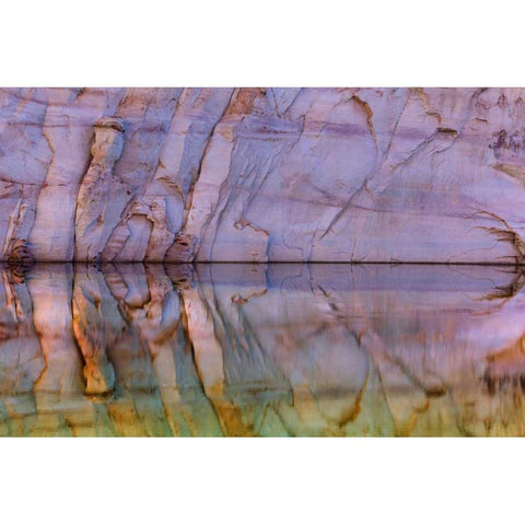 Utah, Glen Canyon Abstract reflection sandstone Black Modern Wood Framed Art Print by Paulson, Don