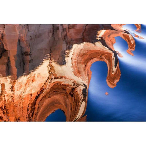Utah, Glen Canyon Reflection in Lake Powell Black Modern Wood Framed Art Print by Paulson, Don