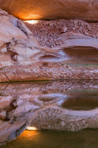 Utah, Glen Canyon Abstract reflection sandstone Black Ornate Wood Framed Art Print with Double Matting by Paulson, Don