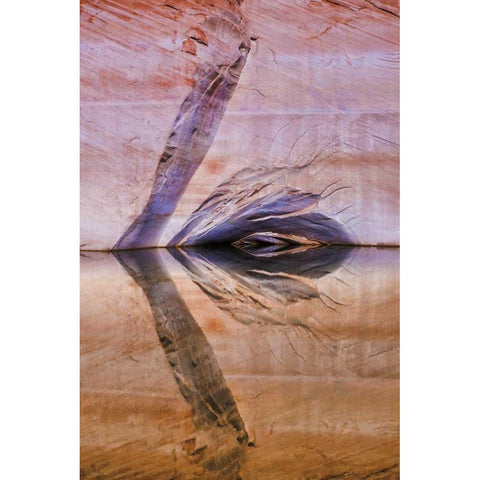 Utah, Glen Canyon Abstract reflection sandstone Black Modern Wood Framed Art Print by Paulson, Don