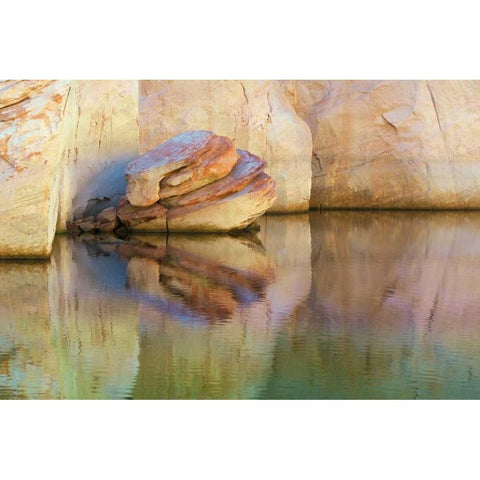 Utah, Glen Canyon Abstract reflection sandstone Black Modern Wood Framed Art Print by Paulson, Don