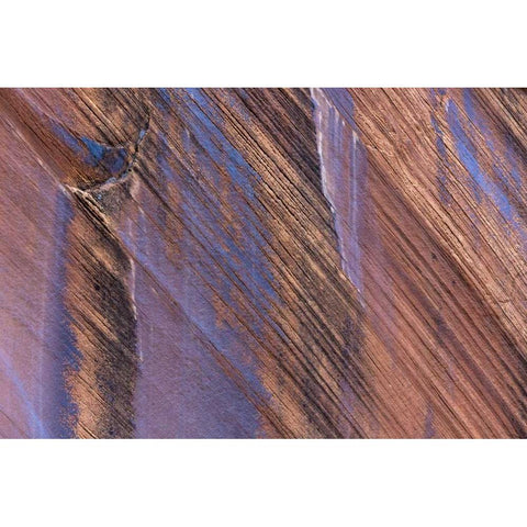 Utah, Glen Canyon Stained patterns on rock wall Black Modern Wood Framed Art Print by Paulson, Don