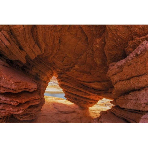 Utah, Glen Canyon NRA Eroded sandstone cave Black Modern Wood Framed Art Print with Double Matting by Paulson, Don