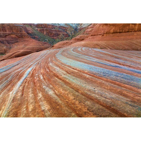 UT, Glen Canyon Patterns in sandstone rock Black Modern Wood Framed Art Print by Paulson, Don