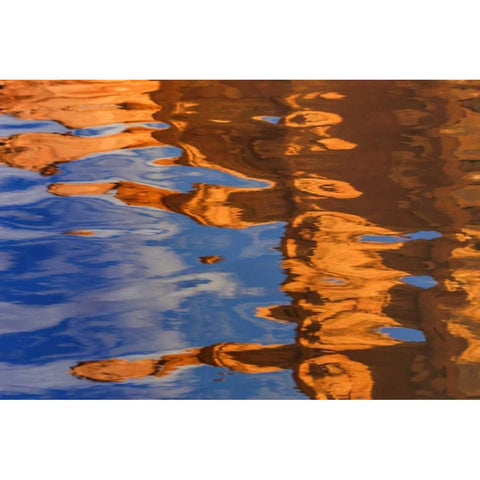 Utah, Glen Canyon Reflection in Lake Powell Black Modern Wood Framed Art Print by Paulson, Don