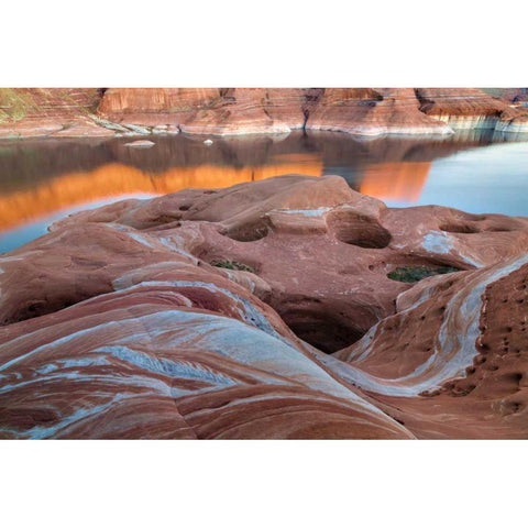 Utah Weathering Pit Ridge at Lake Powell Black Modern Wood Framed Art Print by Paulson, Don