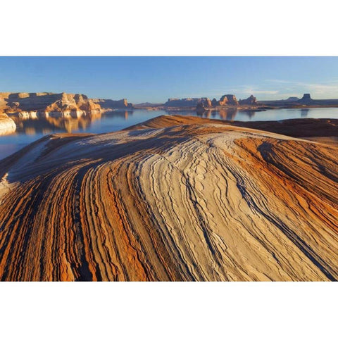 Utah Weathering Pit Ridge at Lake Powell Black Modern Wood Framed Art Print by Paulson, Don