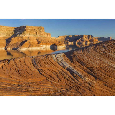Utah Weathering Pit Ridge at Lake Powell Black Modern Wood Framed Art Print by Paulson, Don