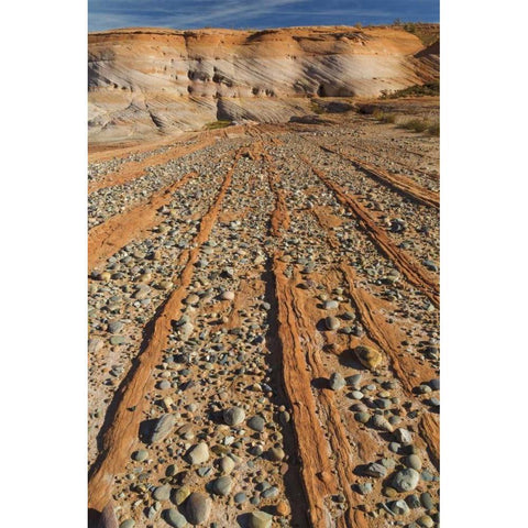 Utah, Glen Canyon Pattern in sandstone formation Black Modern Wood Framed Art Print by Paulson, Don