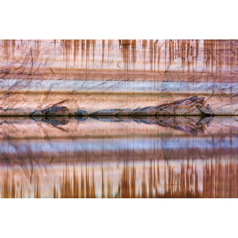 Utah, Glen Canyon Abstract reflection sandstone Black Modern Wood Framed Art Print by Paulson, Don