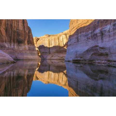 Utah, Glen Canyon Abstract reflection sandstone Black Modern Wood Framed Art Print by Paulson, Don