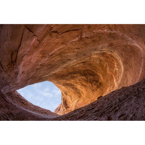 UT Sandstone alcove in Fifty Mile Canyon Black Modern Wood Framed Art Print by Paulson, Don