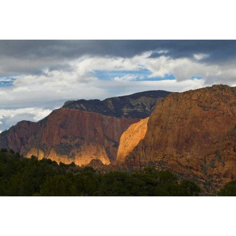 USA, Utah, Zion NP Late light on Kolob Canyon Black Modern Wood Framed Art Print by Rotenberg, Nancy