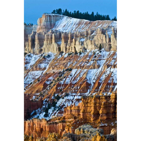 Utah Snowy hoodoo formations in Bryce Canyon NP Black Modern Wood Framed Art Print by Rotenberg, Nancy